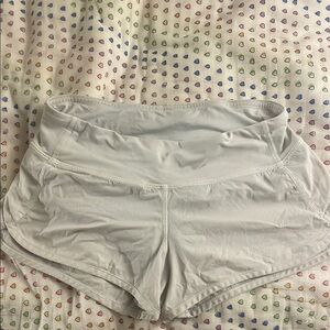 Women's White Lululemon Run-Speed Shorts